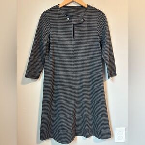 J. McLaughlin Black and Gray Houndstooth Dress